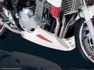 Fits Honda CB1300 2003-2007 ABS Plastic Belly Pan White & Silver Mesh by Powerbronze.