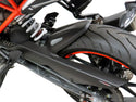 KTM RC125 & RC390  15-2025 Gloss Black & Silver Mesh Rear Hugger by Powerbronze