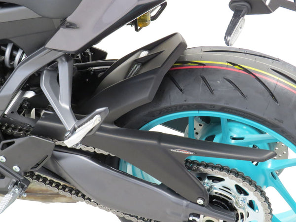 Yamaha MT-09 2024 Gloss Black & Silver Mesh Rear Hugger by Powerbronze