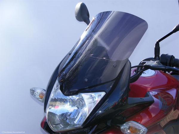 Fits Honda CBF125   08-2017Dark Tint385mm Flip/Tall SCREEN Powerbronze.