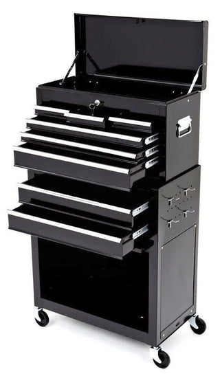Bike It Black Rolling Tool Cabinet With Top Chest