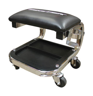 BikeTek Jumbo Creeper Seat Chrome with storage tray