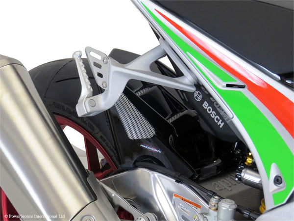 Aprilia RSV4  1100 Factory 19-2020 Gloss Black & Silver  Mesh Rear Hugger by Powerbronze