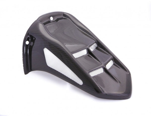 BMW S1000RR 10-2014 Gloss Black & Silver Mesh Rear Hugger by Powerbronze