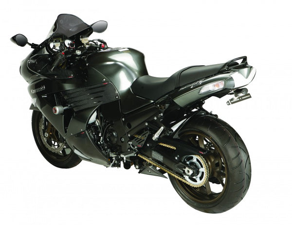 Kawasaki ZZR1400 & ZX-14R 12-20  Matt Black & Silver Mesh. Rear Hugger  Powerbronze