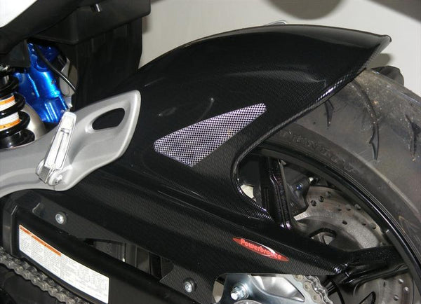 Suzuki Gladius 2009-2016 Carbon Look & Silver Mesh. Rear Hugger by Powerbronze