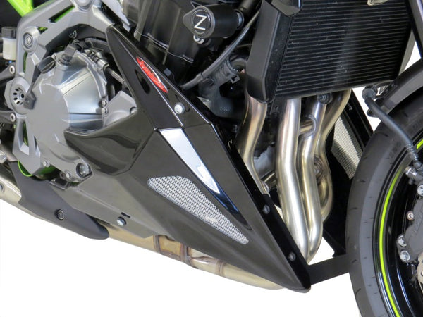 Kawasaki Z900   2017-2024  Belly Pan  Gloss Black & Silver Mesh by Powerbronze