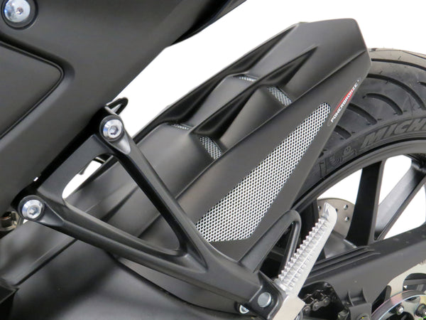 Yamaha MT-125  2020-2025 Matt Black & Silver Mesh Rear hugger by Powerbronze