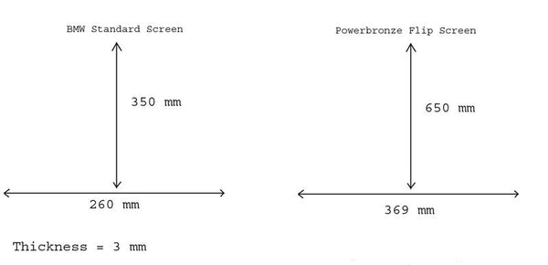BMW F650 Strada 97-2003 Light Tint Original Profile Flip/Tall SCREEN Powerbronze.