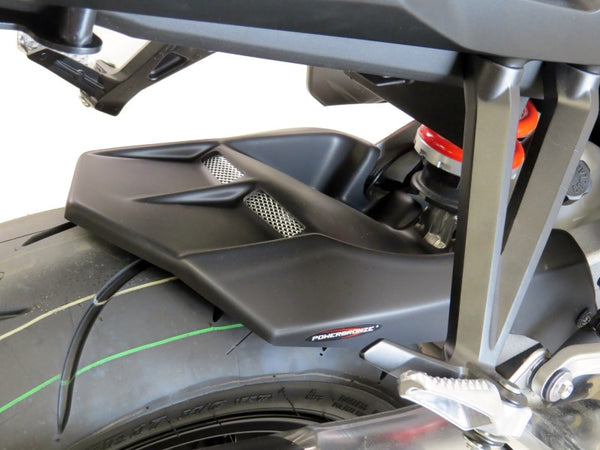 Fits Honda CB1000R  18-2024  Gloss Black & Silver Mesh Rear Hugger by Powerbronze