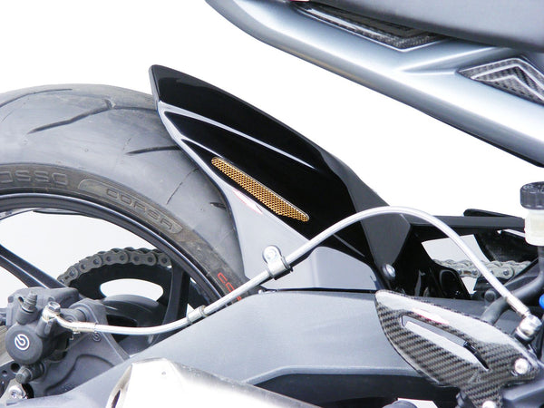Triumph Street Triple & R Carbon Look & Silver Mesh Rear Hugger Powerbronze