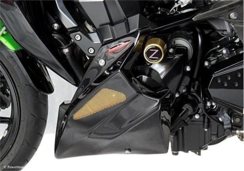 Kawasaki Z750  04-2011 Gloss Black with Silver Mesh Belly Pan by Powerbronze