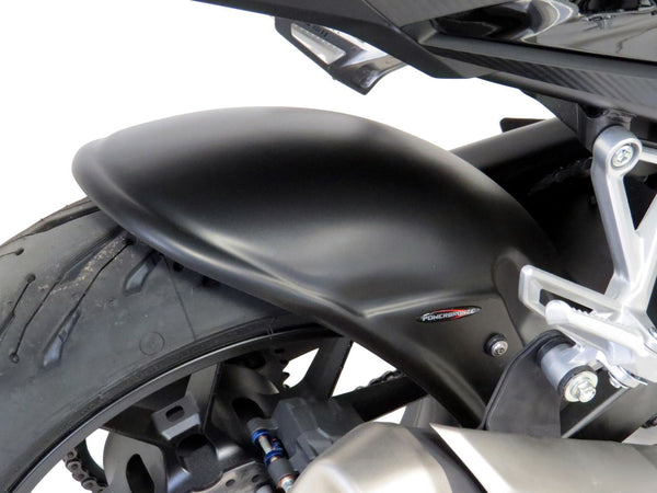 Fits Honda NX500 2024 > Carbon Look & Silver Mesh Rear Hugger by Powerbronze