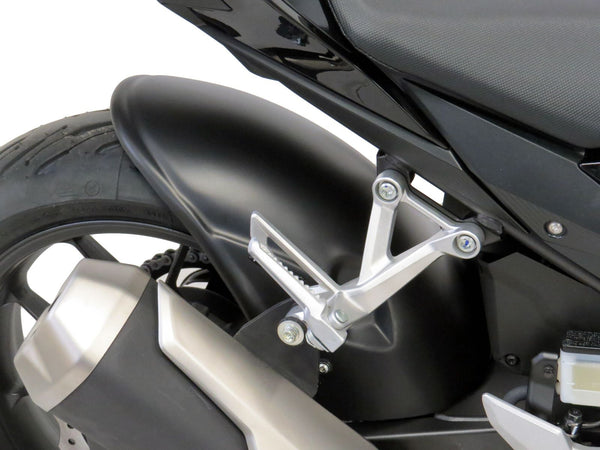 Fits Honda NX500 2024 > Gloss Black & Silver Mesh Rear Hugger by Powerbronze