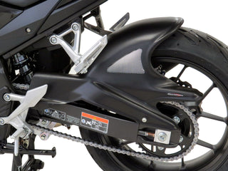 Fits Honda NX500 2024 > Carbon Look & Silver Mesh Rear Hugger by Powerbronze