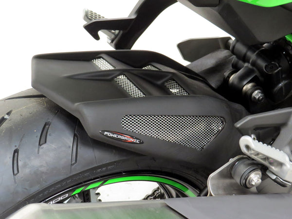 Kawasaki ZX-4R  23-25  Gloss Black & Silver Mesh Rear Hugger Powerbronze