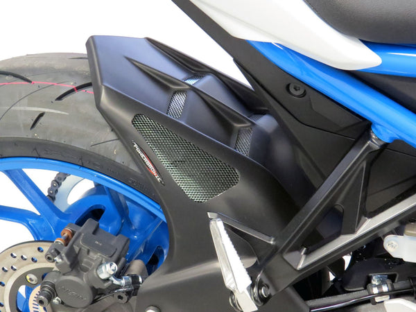 Suzuki GSX-8S  2023 > Gloss Black & Silver Mesh Rear Hugger by Powerbronze .