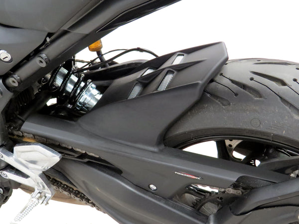 Triumph Trident 660   21-2025   Carbon Look & Silver Mesh Rear Hugger by Powerbronze