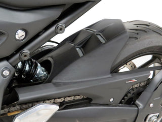 Triumph Trident 660   21-2023   Carbon Look & Silver Mesh Rear Hugger by Powerbronze