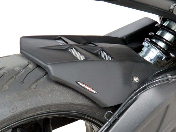 Triumph Trident 660   21-2025  Matt Black & Silver Mesh Rear Hugger by Powerbronze