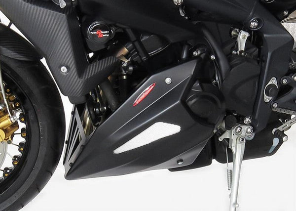 Triumph Street Triple R 13-2023 Belly Pan Matt Black & Silver Mesh Powerbronze..