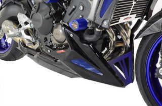 Yamaha MT-09 (not Tracer) 2013-2016 Belly Pan Black Finish with Blue Mesh Powerbronze
