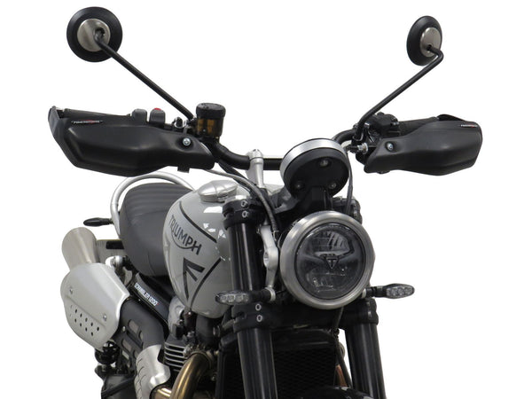Triumph Scrambler  1200X  2024>  Matt Black Handguard/Wind Deflectors Powerbronze.