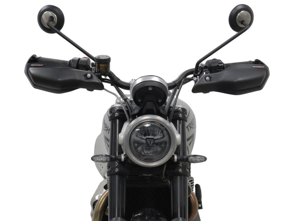 Triumph Scrambler  1200X  2024>  Matt Black Handguard/Wind Deflectors Powerbronze.
