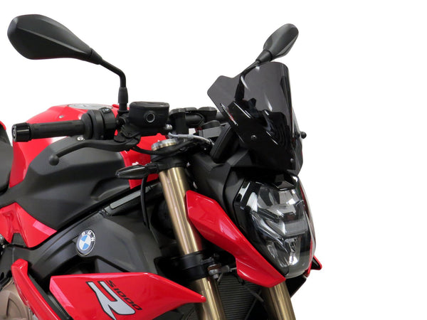 BMW S1000R 21-2023  Airflow Light Tint (230mm High) DOUBLE BUBBLE SCREEN by Powerbronze