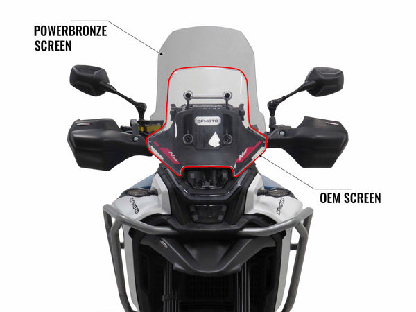 CF MOTO 450MT  24-2025  Light Tint Touring Screen (385mm High) Powerbronze.