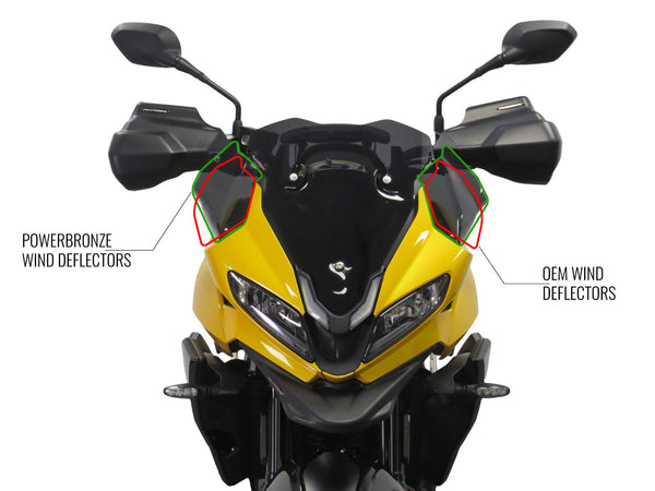 Triumph Tiger Sport 800  25> Dark Tint Wind Deflectors by Powerbronze.