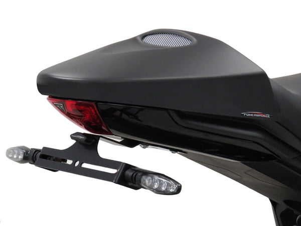 Triumph Trident 660 21-2025  Matt Black & Silver Mesh Seat Cowl Seat Hump Powerbronze RRP £90