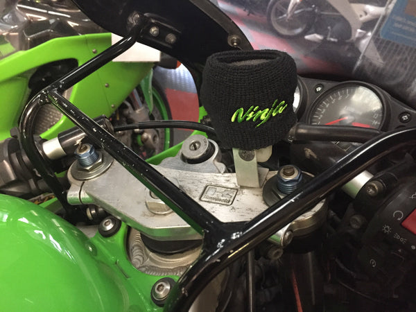 Ninja Motorcycle Front Brake Master Cylinder Shrouds Socks Cover Green Logo MBB