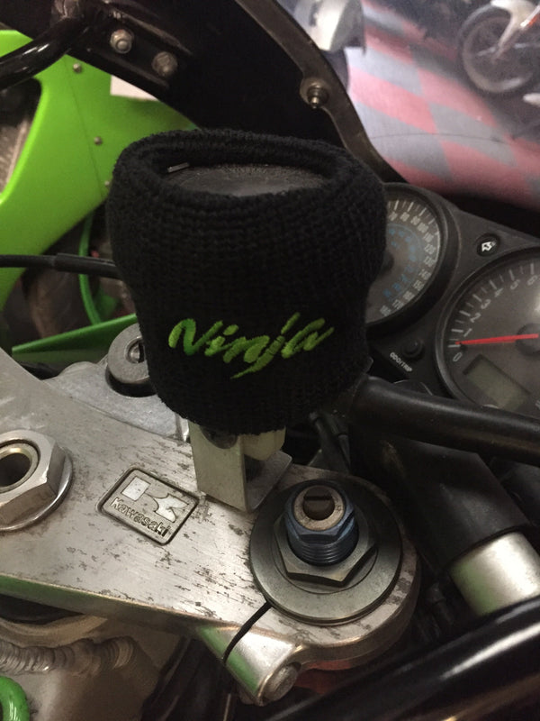 Ninja Motorcycle Front Brake Master Cylinder Shrouds Socks Cover Green Logo MBB