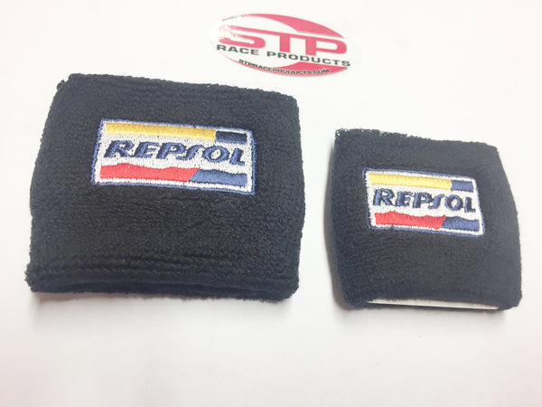 Repsol Black Front Brake & Rear Master Cylinder Reservoir Cover Sock Shroud MBB