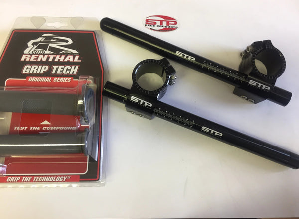 STP Tek2 Universal 50mm Clip-ons with Renthal Grips  