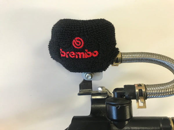 Brembo Black/Red Front Brake Reservoir Shrouds/Socks/Cover. MBB