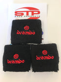 Bre 2 Brake + 1 Clutch Reservoir Shrouds Socks Cover red logo