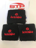 Bre 2 Brake + 1 Clutch Reservoir Shrouds Socks Cover red logo