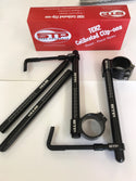 Tek2 Calibrated 50mm road race black anodised Clip-Ons , Spare Tubes & Lever Guards