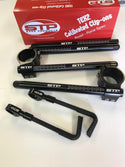 Tek2 Calibrated 50mm road race black anodised Clip-Ons , Spare Tubes & Lever Guards