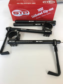 Tek2 Calibrated 50mm road race black anodised Clip-Ons , Spare Tubes & Lever Guards