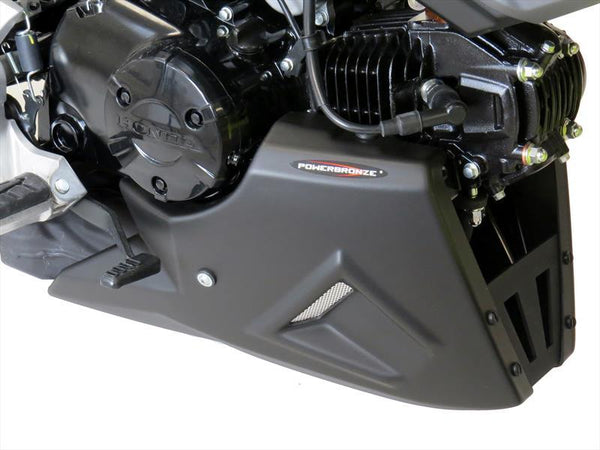 Fits Honda Grom MSX125 2015-2020 Belly Pan Black Finish & Silver Mesh Powerbronze.