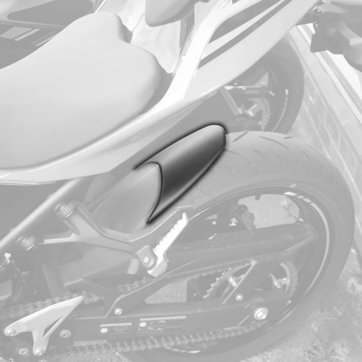 Kawasaki Ninja 400 2017 > ABS Matte Black Hugger Extension. by Pyramid ...