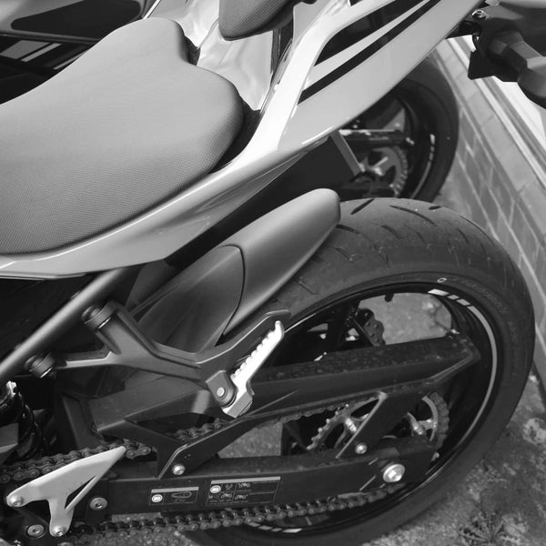Kawasaki Ninja 400 2017 > ABS Matte Black Hugger  Extension. by Pyramid