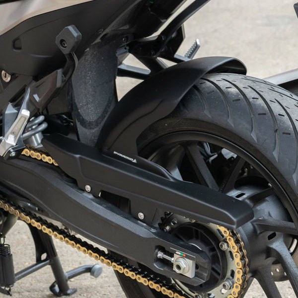 Fits Honda NT1100  ,2025 >  Rear Wheel Matte Black Hugger & Chainguard by Pyramid
