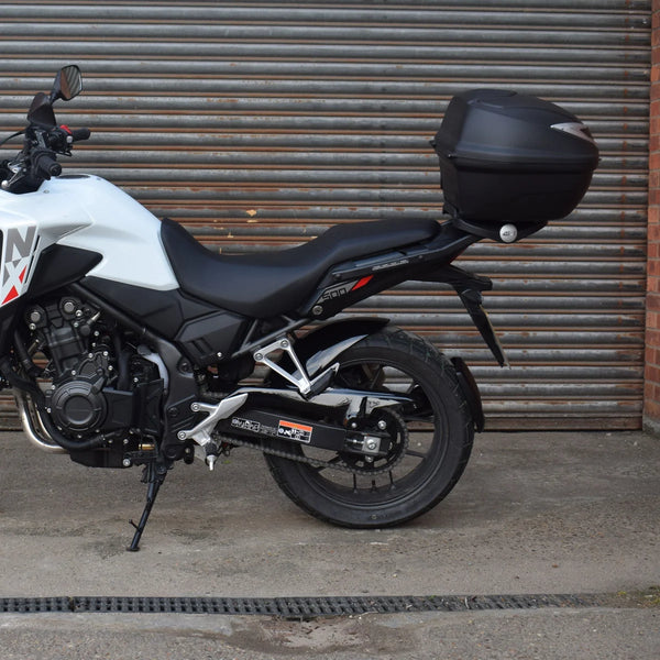 Fits Honda NX500 ,2024 >  Rear Wheel Matte Black Hugger & Chainguard by Pyramid