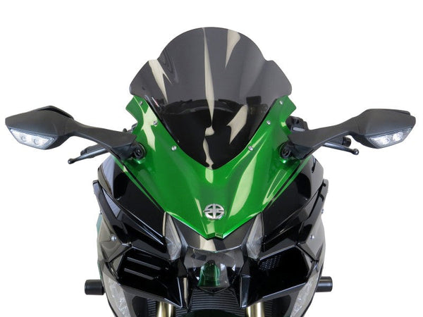 Kawasaki H2 SX SE 18-2022  Airflow Dark Tint DOUBLE BUBBLE SCREEN by Powerbronze.