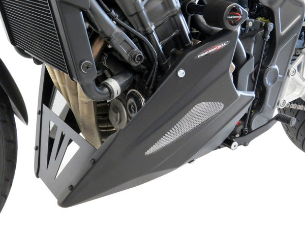Fits Honda CB650R   2019-2023  ABS Belly Pan  Matt Black with Silver Mesh Powerbronze (