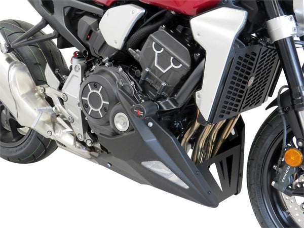 Fits Honda CB1000R   2018-2024  Belly Pan   Black with Silver  Mesh by powerbronze